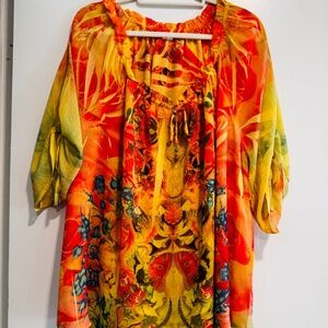 ONE WORLD Colorful Floral Women's Tunic